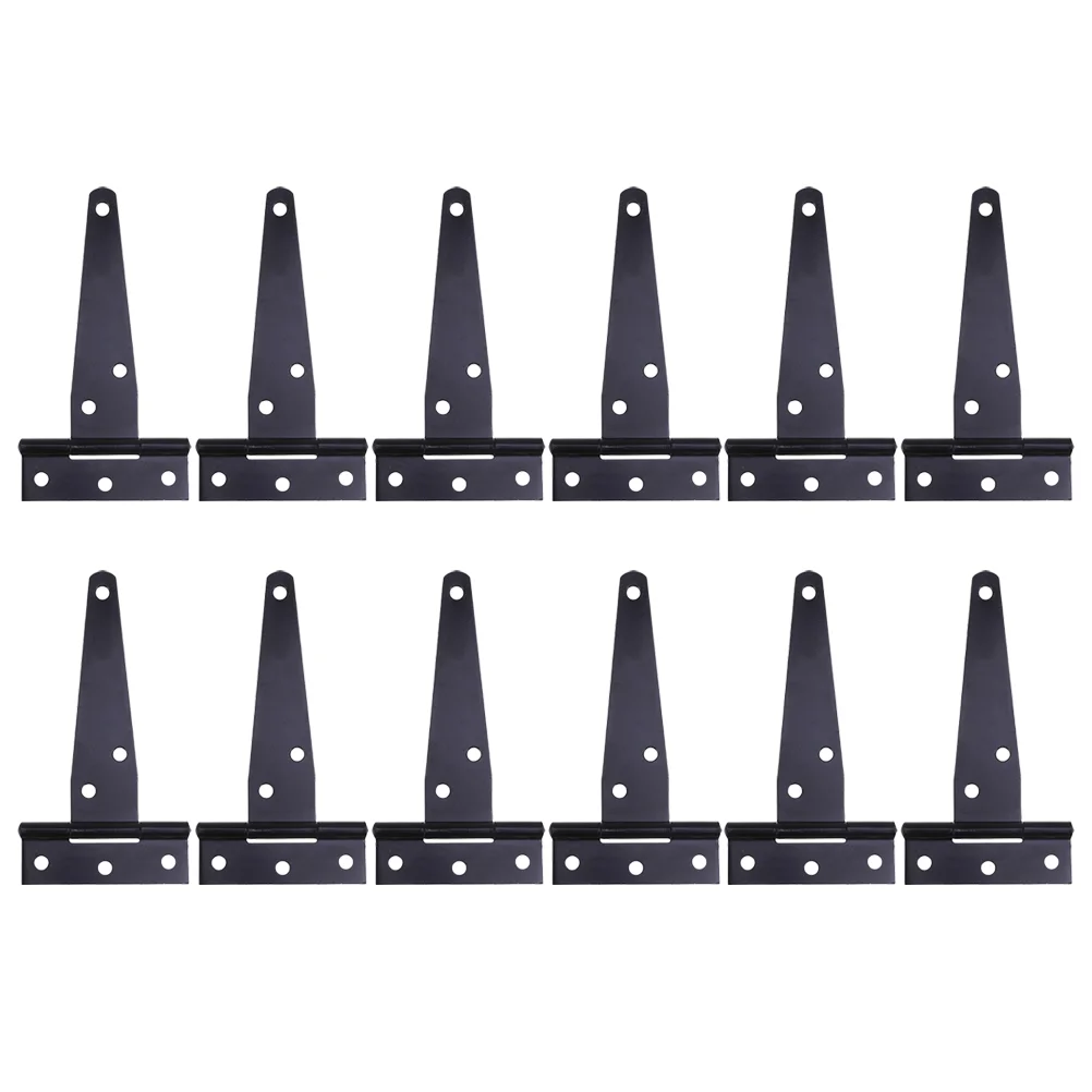 

12pcs T Strap Hinges Heavy Duty Gate Hinge Shed Door Hinges For Wooden Fences Door Cabinet Wrought Rustproof ( Black ) Doors