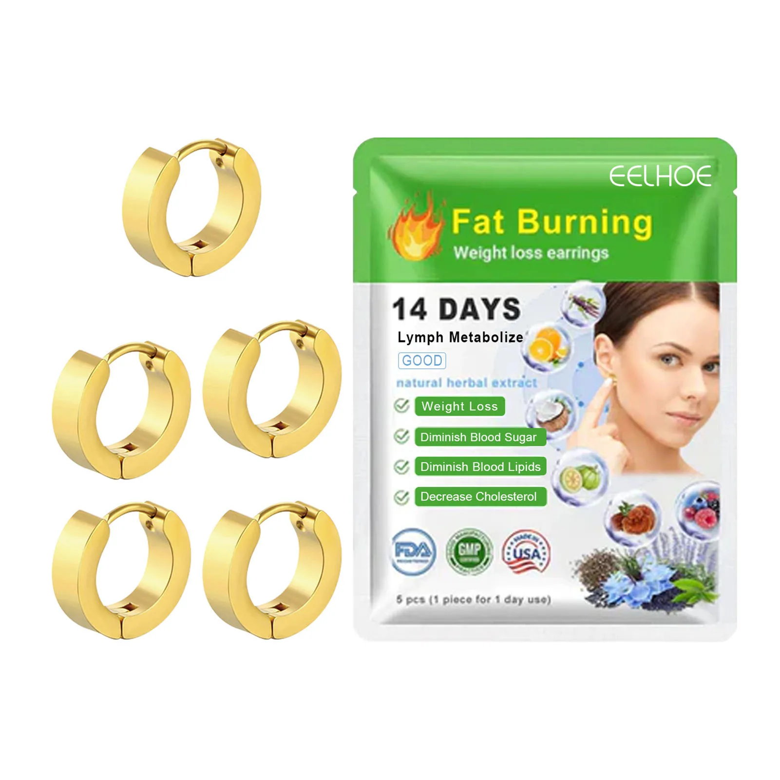 

Slimming Magnetic Ear Ring 100% Pure Herbal Weight Loss Ear Ring Body Shaping Health Care Health99