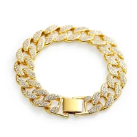 hipster full diamond chunky cuban bracelet high class chill out hand jewellery