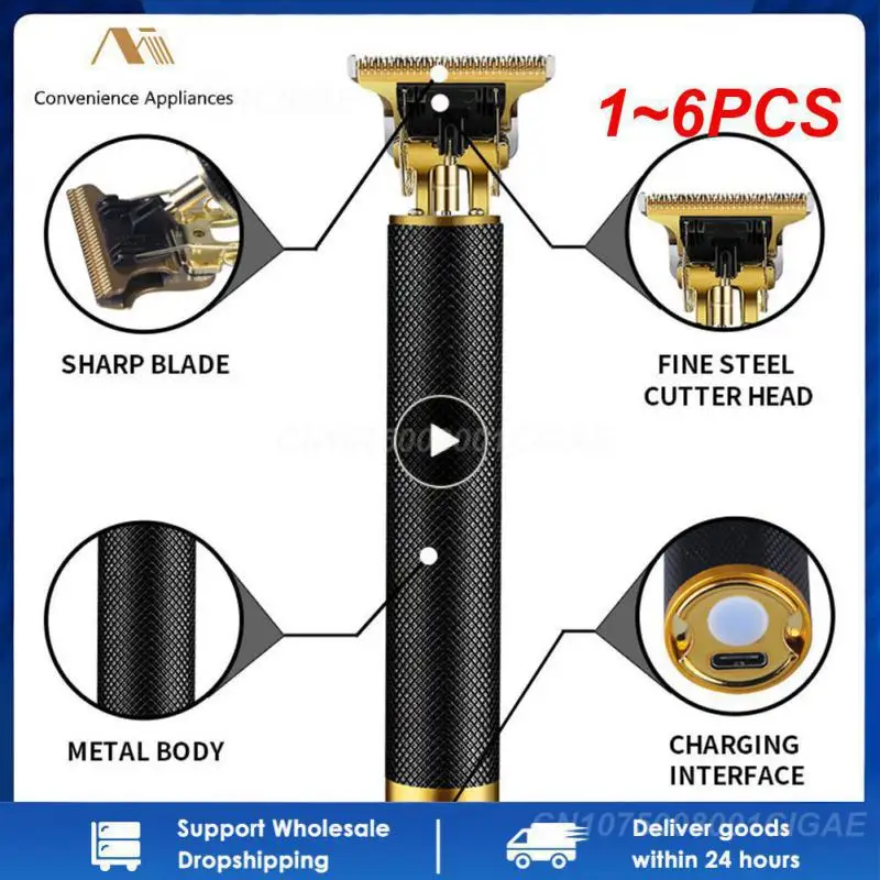 

Триммер для волос T9, 1-6 шт., Парикмахерская Машинка для стрижки волос, Беспроводная Машинка для стрижки волос, триммер для бороды, машинка для бритья, электрическая бритва, Мужская бритва