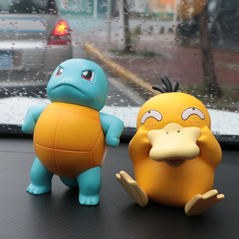 

Japan Pokemon Psyduck Squirtle Hand-held Car Ornaments Model Toy Anime
