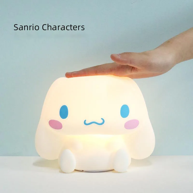 

Kawaii Sanrio Cinnamoroll Night Light Clap Lights Cartoon Cute Induction Bedside Bedroom Night Light Usb Charg Girls Gift Lamp