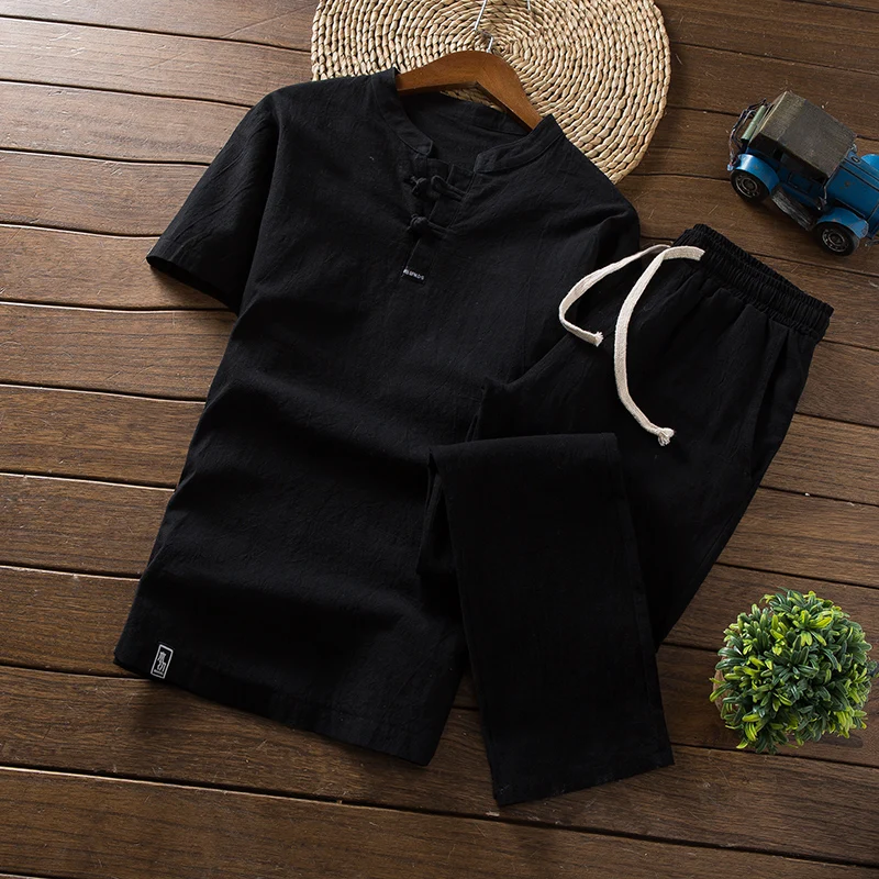 Мужской комплект из футболки с коротким рукавом и брюк до щиколотки - купить по