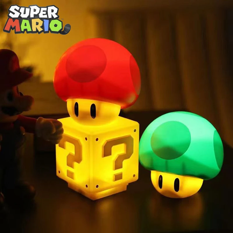 

Аксессуары для Super Mario Bros USB перезаряжаемая светодиодная подсветка Ночная подсветка значок вопроса жаба аниме персонаж для детской спальни ...