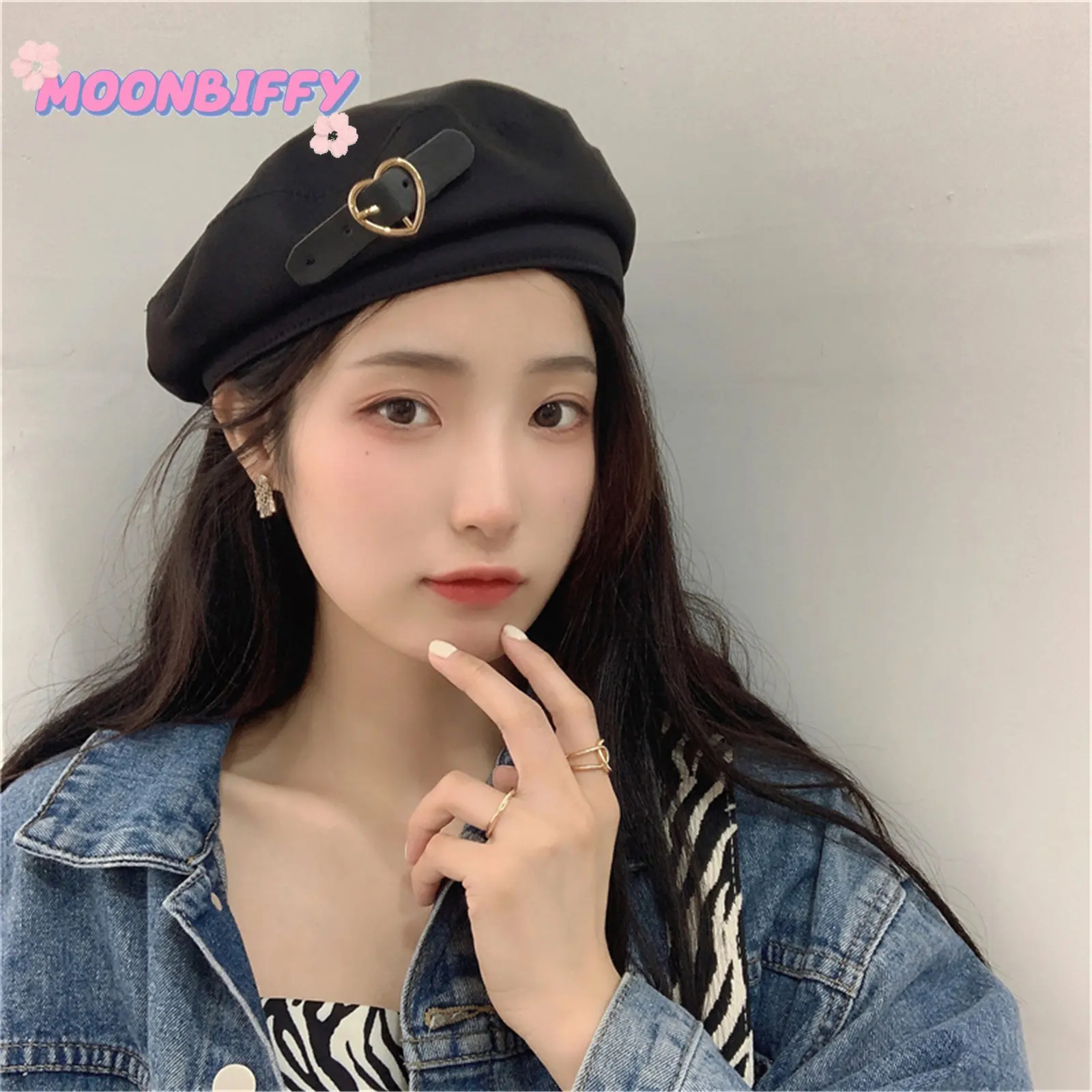 

Модный женский берет, женская простая элегантная зимняя женская кепка в форме сердца, винтажная восьмиугольная Повседневная Осенняя Кепка ...