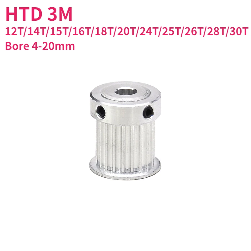 

1 шт. HTD 3M 12T/14T/15T/16T/18T/20T/24T/25T/26T/28T/30 зубьев шкива ГРМ диаметр 4-20 мм синхронное колесо типа K ширина ремня 15 мм