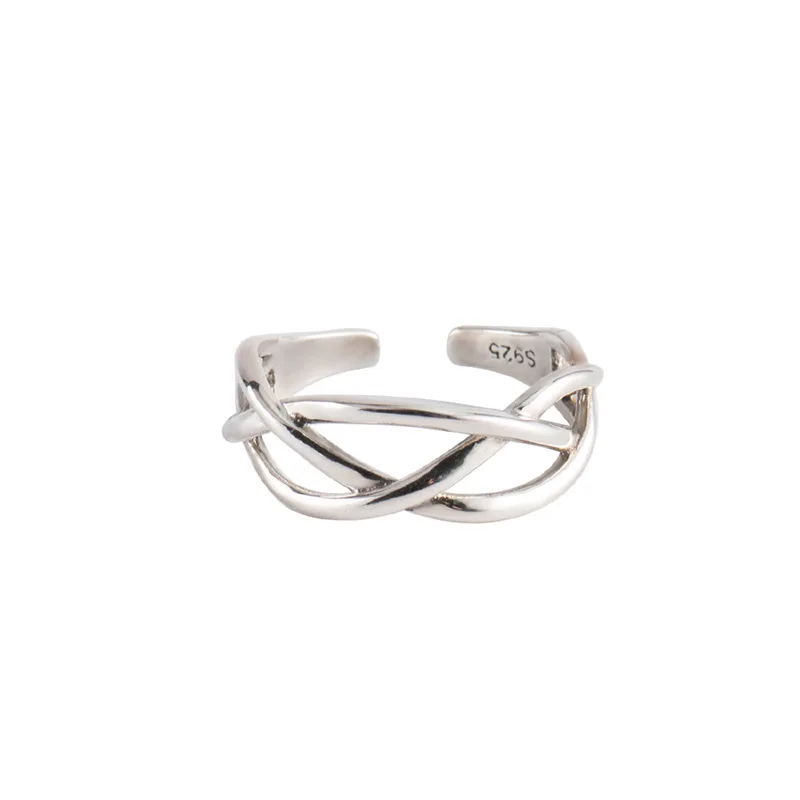 

CTR5 Silver Simple Carve Heart Wedding Band Stackable Promise Ring