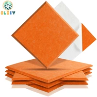 acoustic isolation 6 pcs 3d self adhesive square soundproofing acoustic panel absorcion sound proof wall panels for music studio