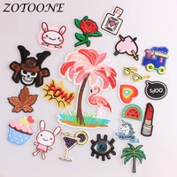 zotoone iron on patches for clothing unicorn flamingo animal flower letter punk sequin embroidered patch clothes decoration e