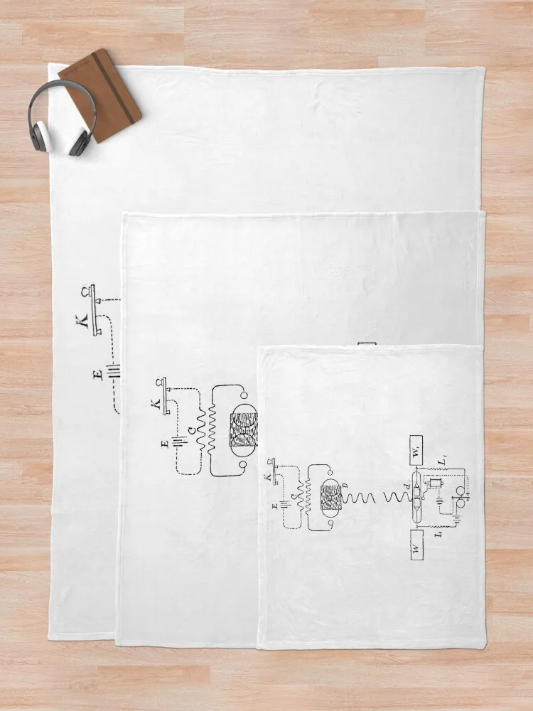Радиоуправляемые схемы Marconi 19 века (C011/5337) Декоративное одеяло Самые мягкие
