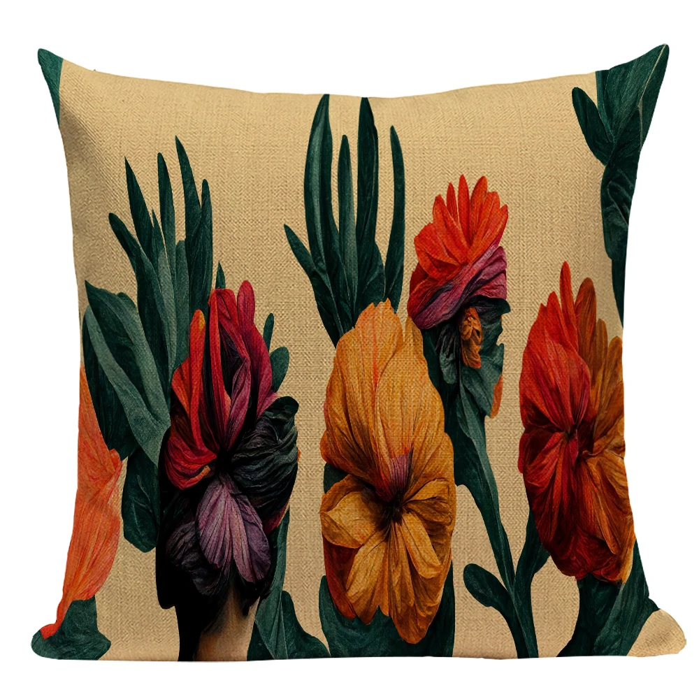 

Floral Throw Pillows 45x45 Sofa European Style Upholstery Flower Home Decor Retro Cushion Cover Pillowcase Modern Textile E2201