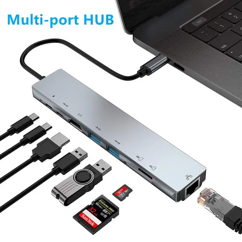 

USB 3,0 разветвитель, USB Type-C, RJ45, HDMI