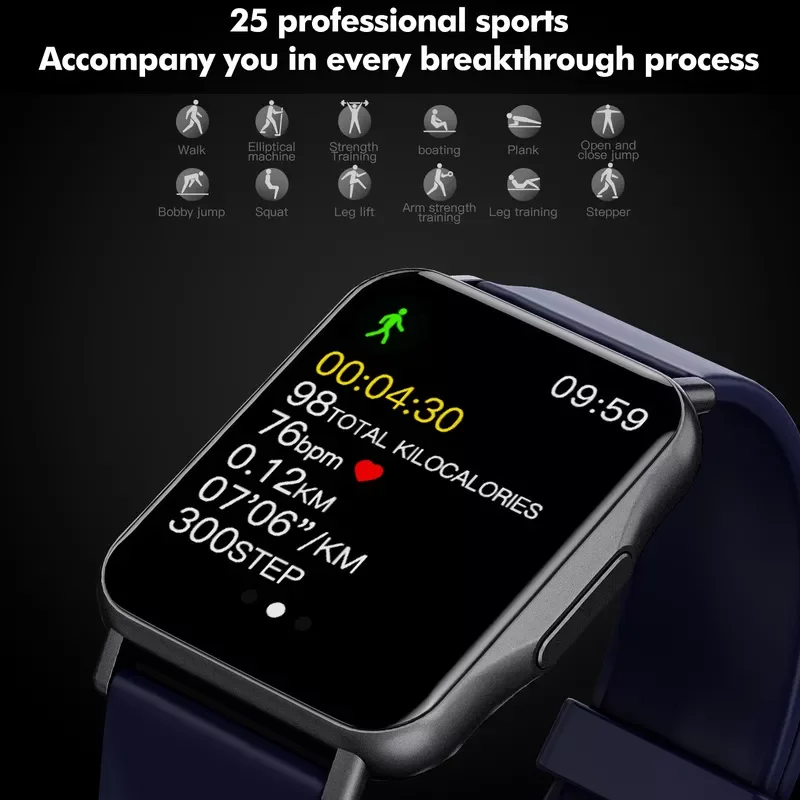 

Новые спортивные часы для мужчин и женщин, фитнес-трекер, Смарт-часы для измерения пульса, уровня кислорода в крови, водонепроницаемый брасл...