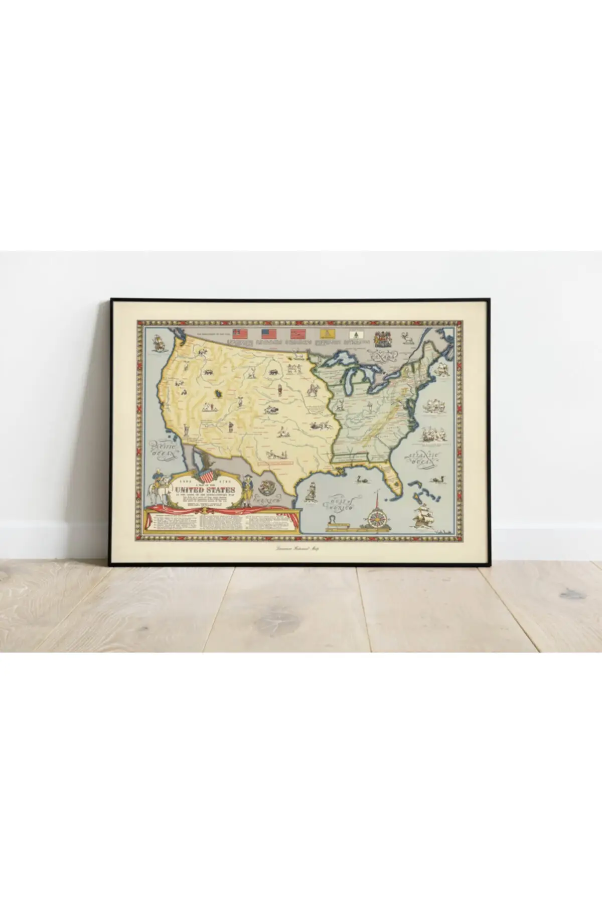 

Американская декоративная карта города плакат планшетов-дизайн-карты мира-карты страны-карта США