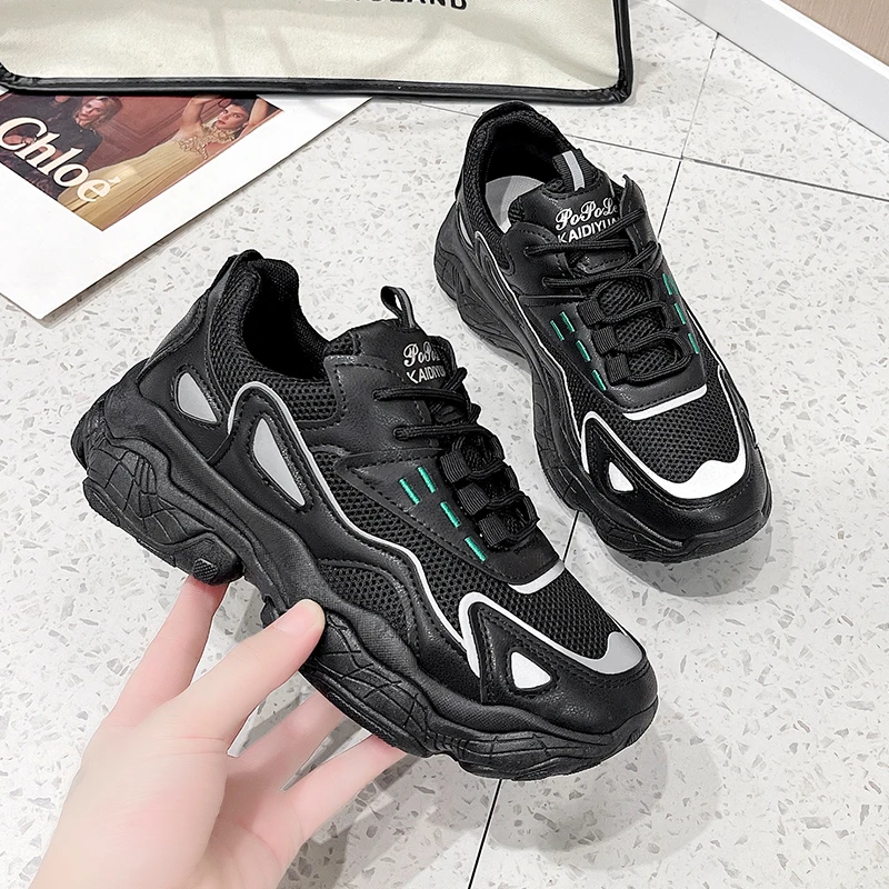 

2022 New White Shoes Spring Autumn Women Thick-Soled Height Increasing Causal Shoes Trendy Women Running Sneakers Ladies