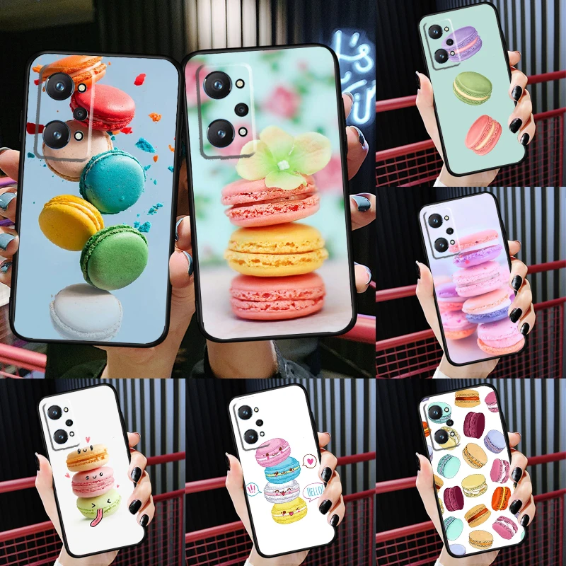 

Macarons Cake Dessert Cute For OnePlus 10 Pro 9 Pro Nord2 8T 9R Phone Case For Realme GT Neo 2 3 8 9 Pro Plus 8i 9i