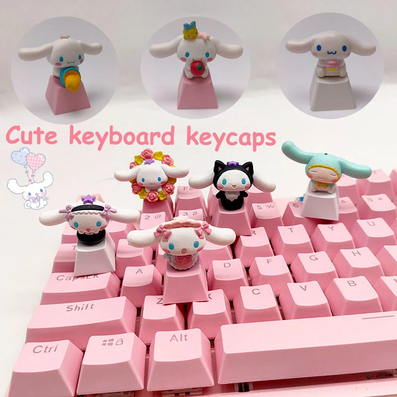 

Sanrio Kawaii Cinnamoroll Anime Keycaps Cute Mechanical Keyboard Key Caps Cartoon Girl Style Keyboard Accessories Gift Toys