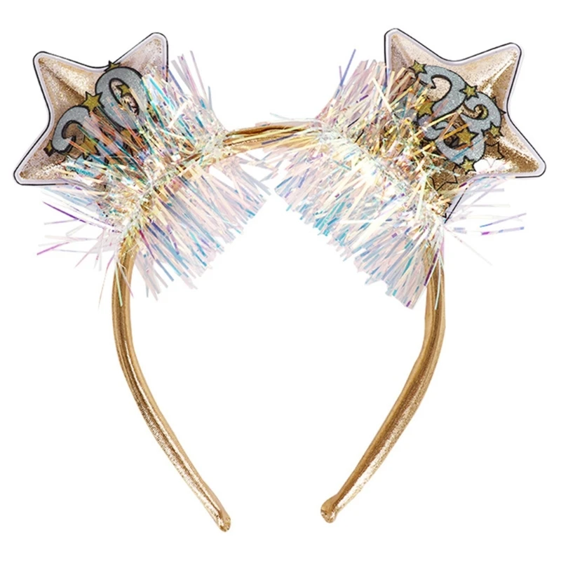 

Disco New Year Sequins Headband 2023 Glitter Headband for Washing Face Prop