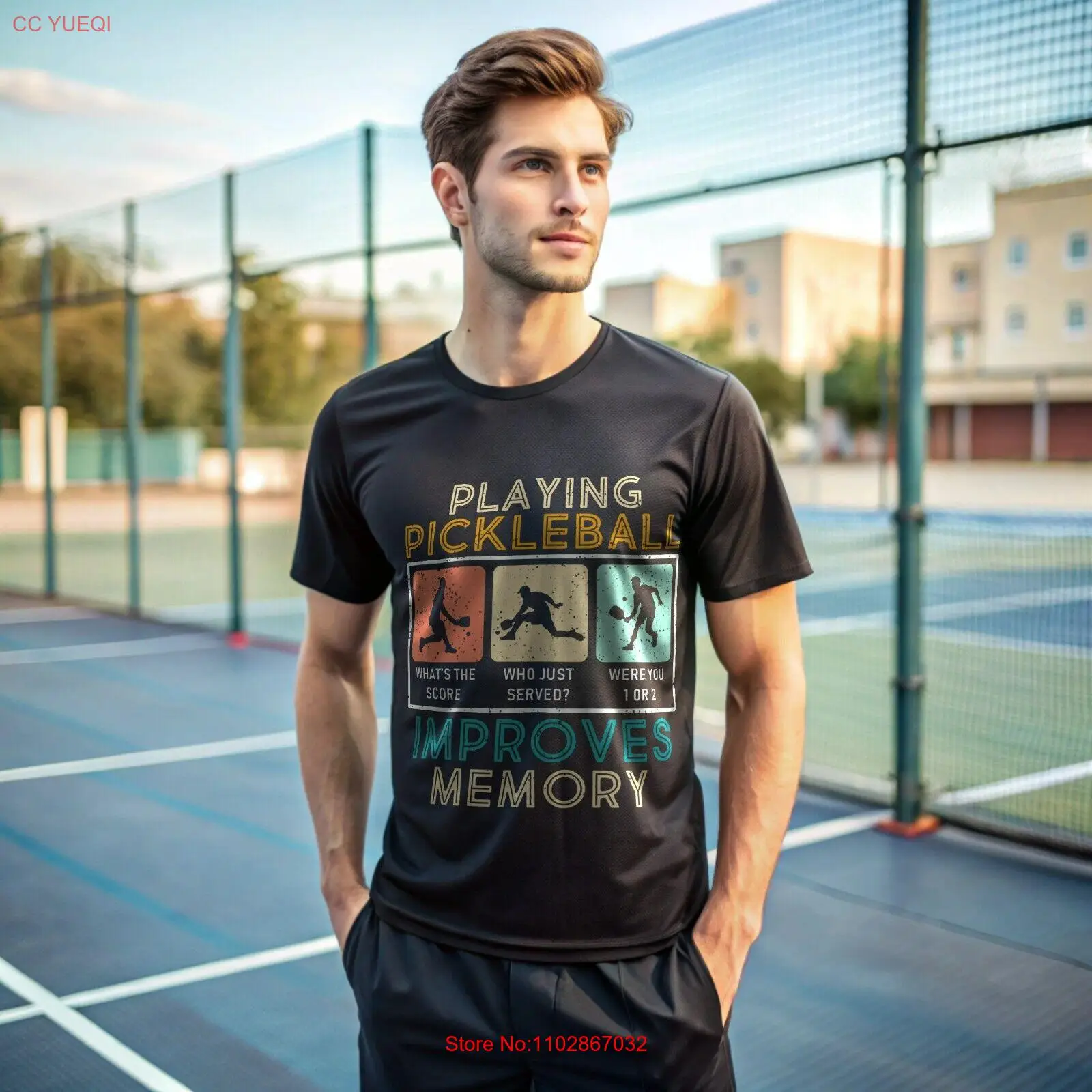 Футболка Pickleball забавная черная футболка с эффектом памяти