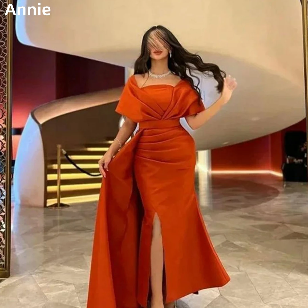 

Annie orange ثوب الكرة Satin Luxury Ladies Prom Dressess Mermaid Prom Dress Sexy Party Dress Custom Evening Dress