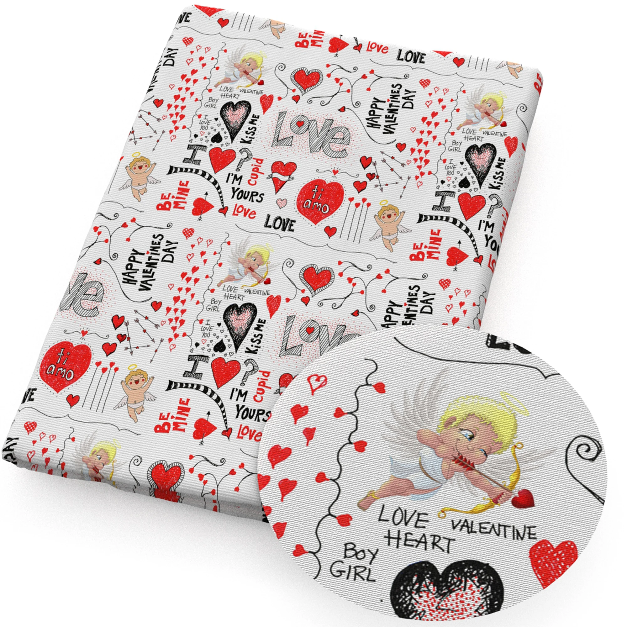 Хлопчатобумажная ткань в стиле Купидон 50x145 см