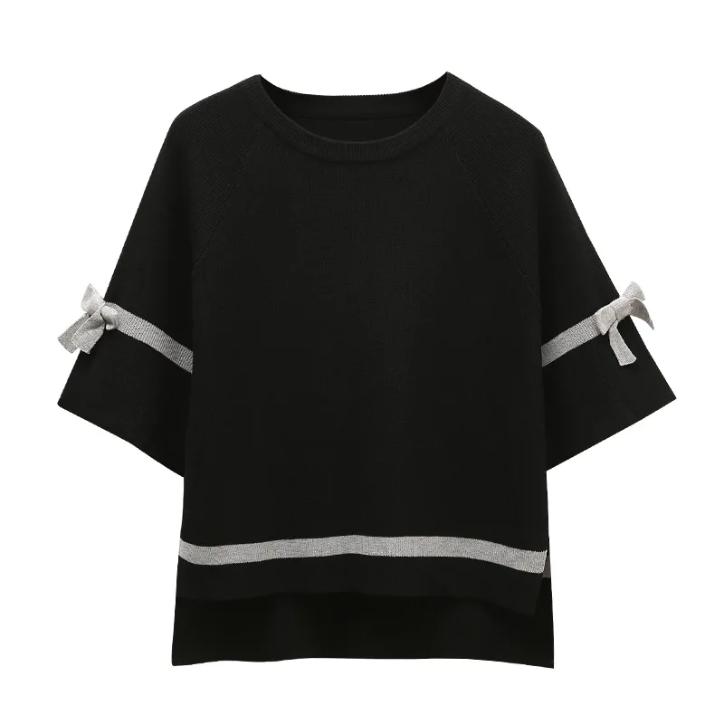 Женская футболка с расклешенными рукавами Свободный Повседневный пуловер