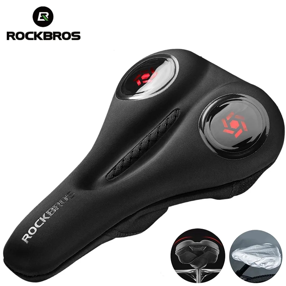 

ROCKBROS MTB Bicycle Saddle Cover Liquid Silicone Gels Saddle Cover Hollow Breathable Comfortable Soft Cycling Seat Accessories
