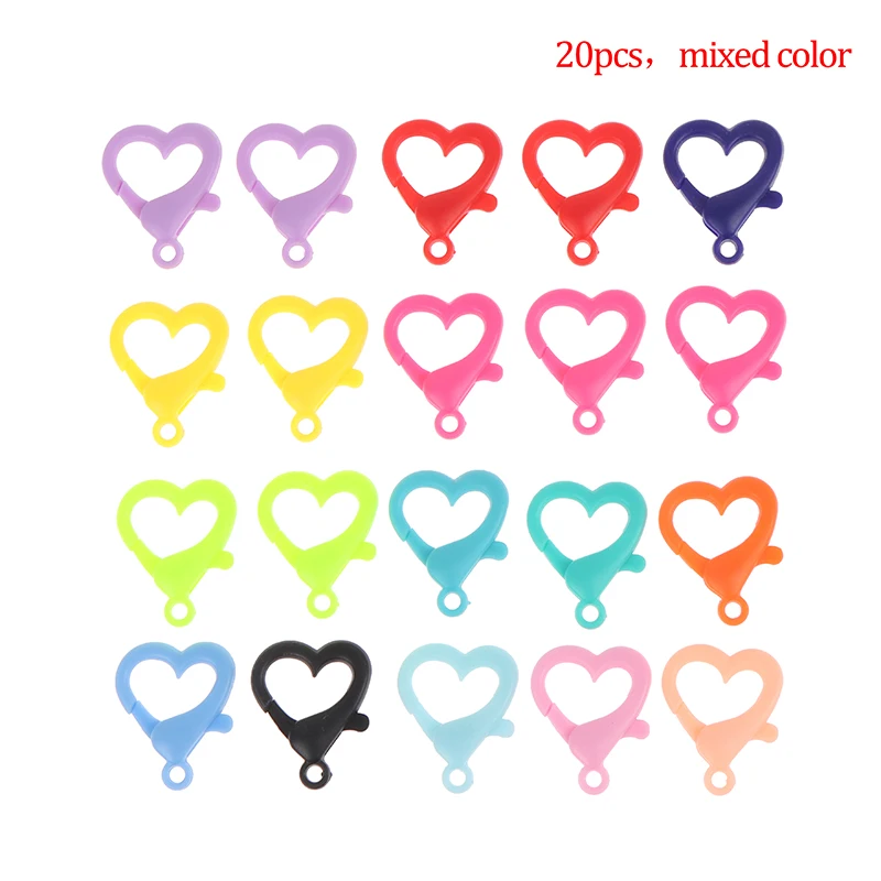 

Пластиковые застежки-карабины в форме сердца, 20 шт./лот