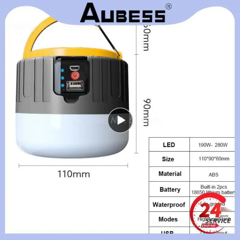 

Camping Light Solar Lamp Super Bright Searchlights USB Rechargeable LED Work Lamp Tent Portable Lanterns Emergency Lighting