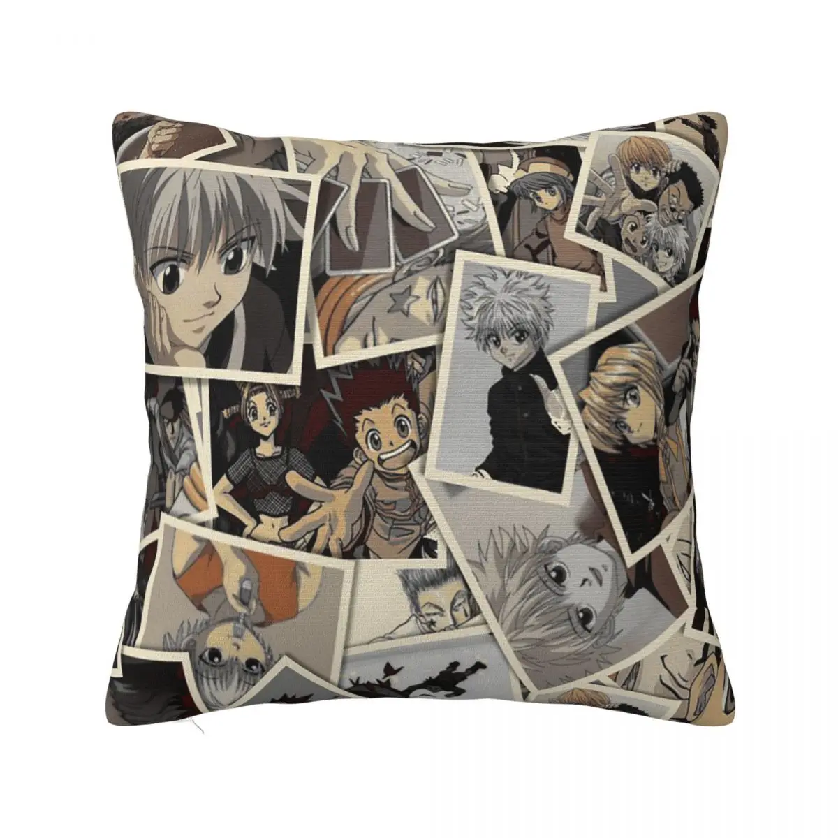 

Hunter X Hunter Cartoon Plaid Pillowcase Soft Cushion Cover Decoration Anime Collage Throw Pillow Case Cover Sofa Zipper 45*45cm