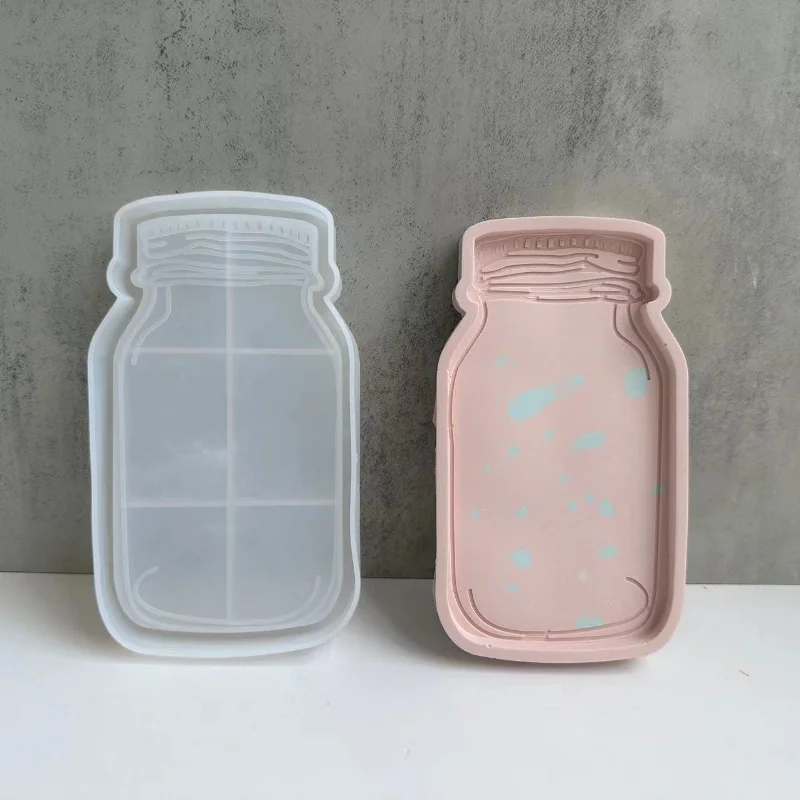

DIY Concrete Mould Oval Tray Box Coaster Silicone Mold Bottle Shape Box Coaster Epoxy Resin Molds Craft home Decor cement Mould