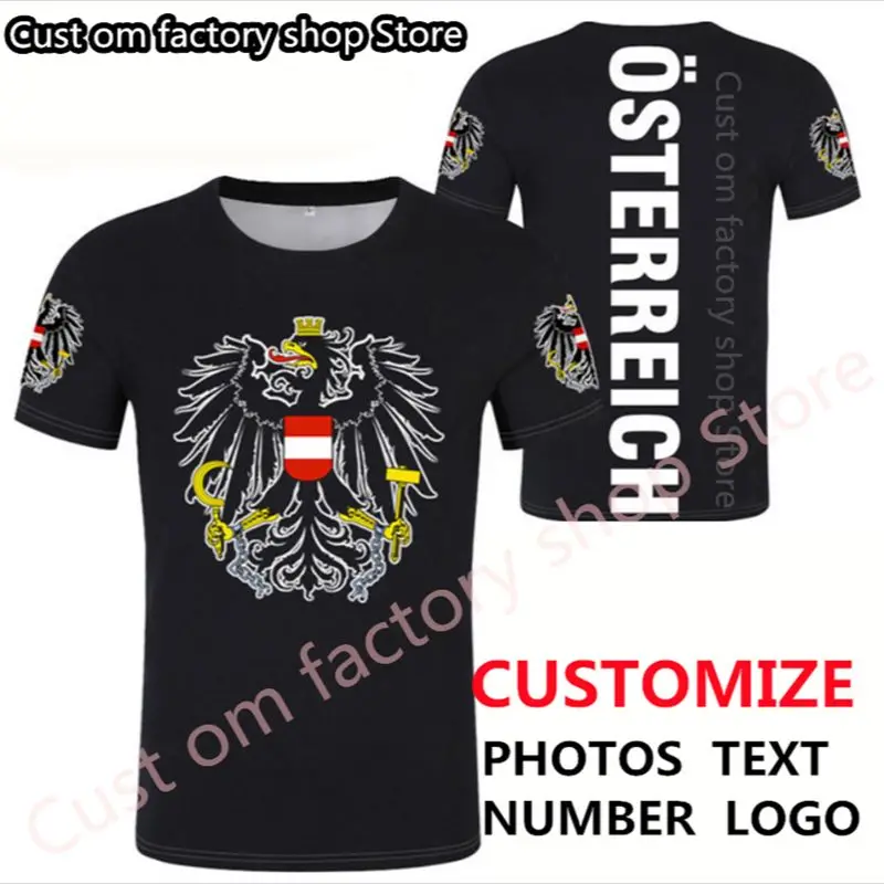 

AUSTRIA t shirt free custom made name number black white logo print clothing tees aut country t-shirt german nation at flag tops