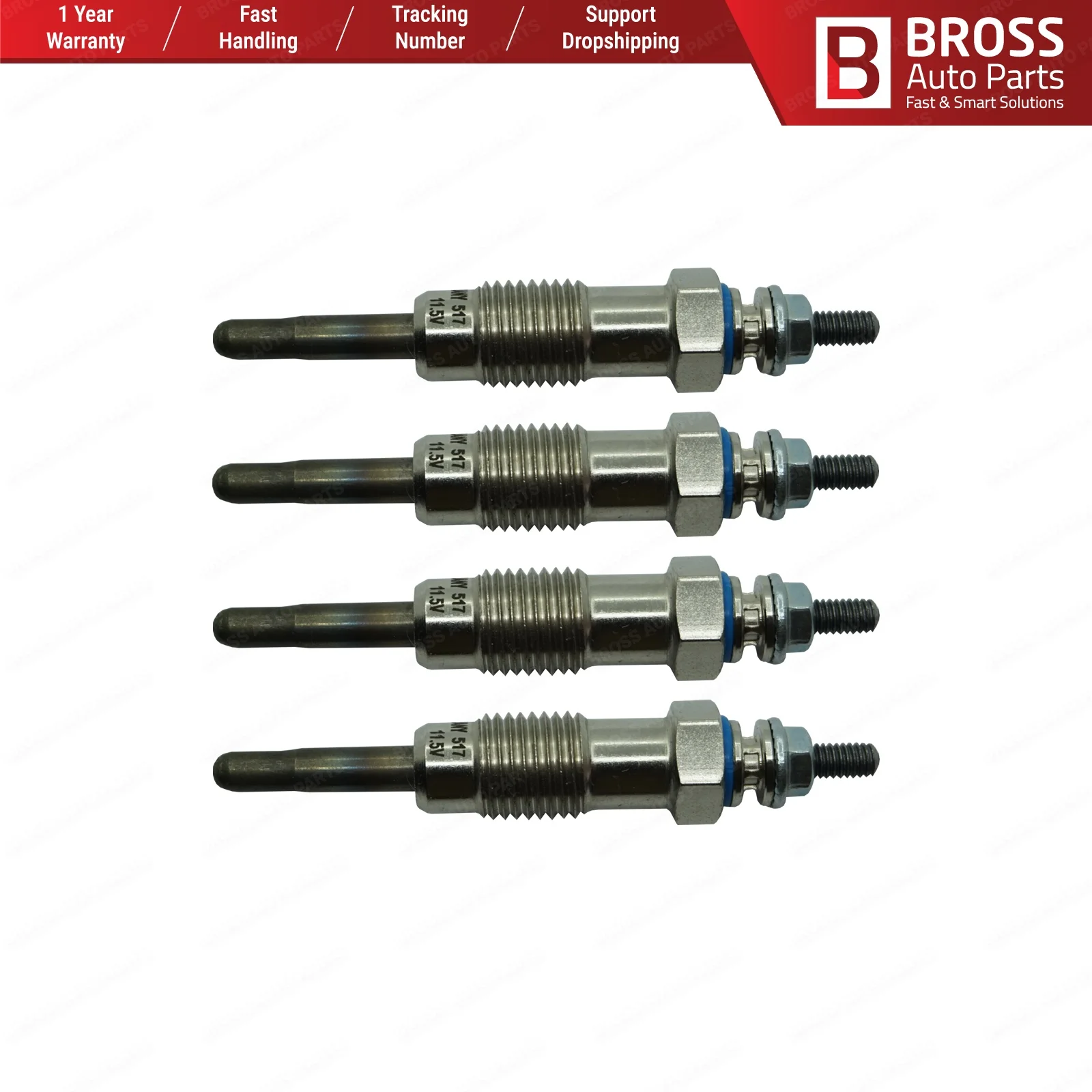 Bross автозапчасти BGP22 1 4 шт нагреватель свечения вилки GX66 7088988 GV666 0100221146 для Ford Fiat