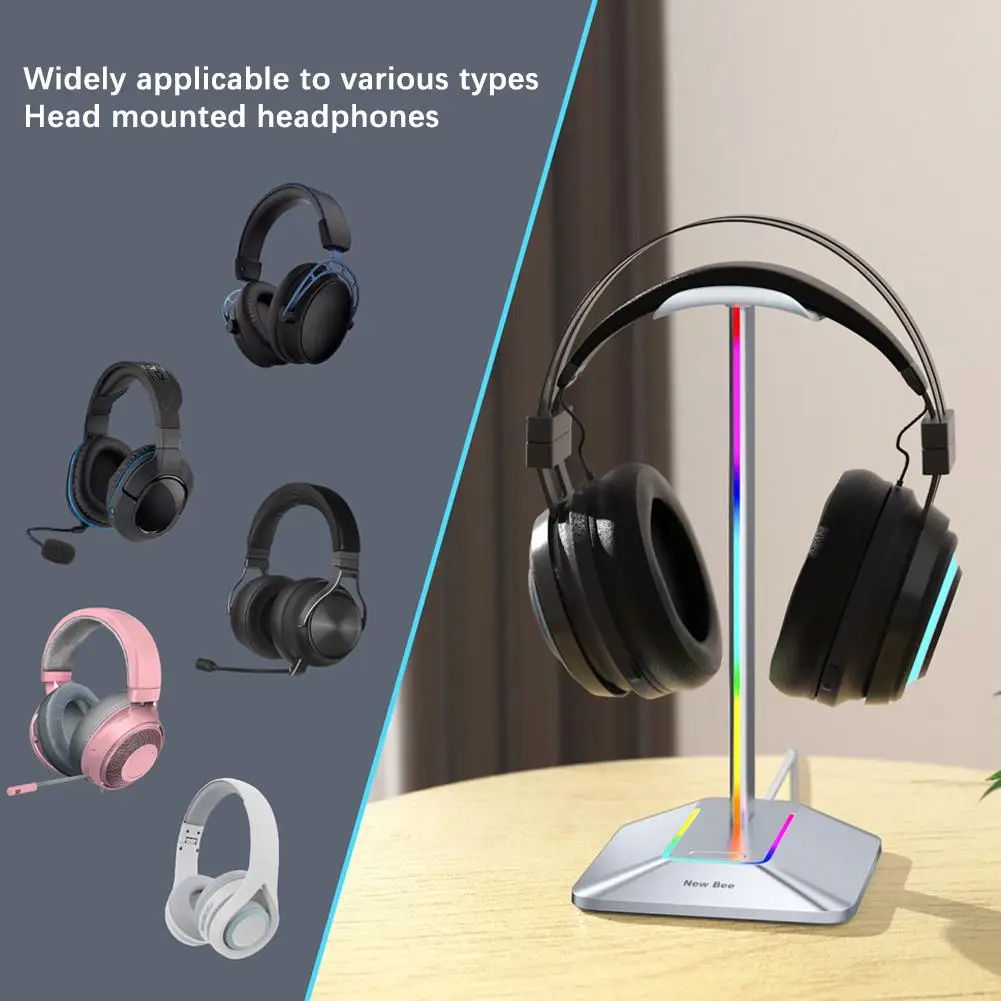 Держатель для наушников RGB usb 2 0 стойка с креплением на голову нескользящая