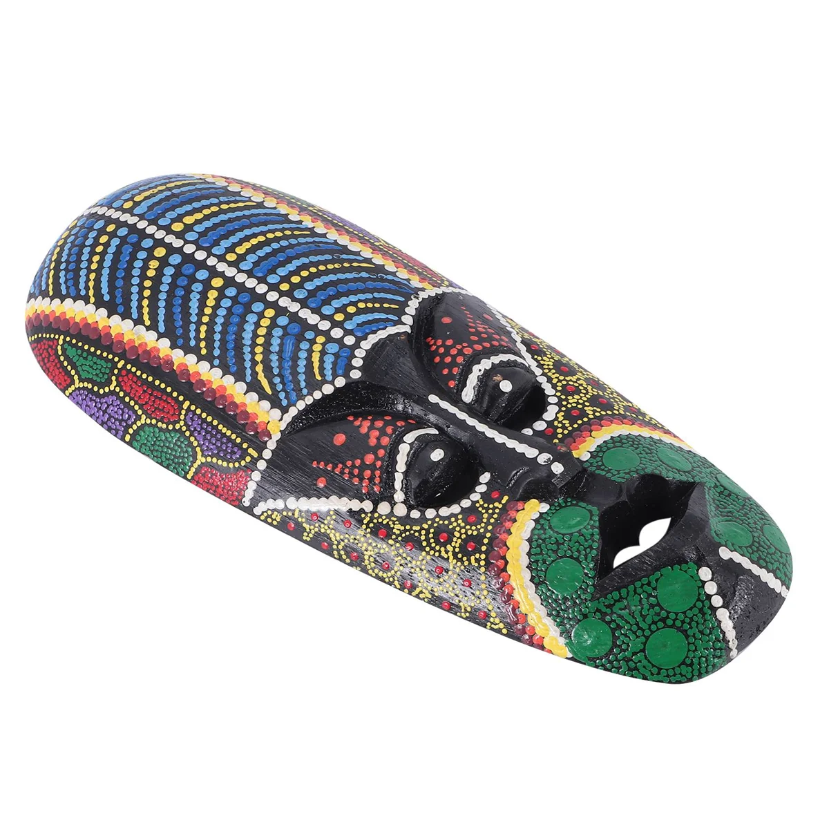 Деревянная маска настенная подвеска резьба по цельному дереву окрашенная Facebook