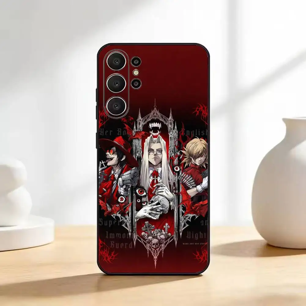 Фото Черный мягкий силиконовый чехол для телефона Dark Fantasy Hellsing для Samsung Ultra S26, S24, S21, S22, S23, S30, Plus, Lite №3