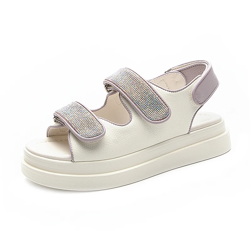 Summer Women Sandals 2023 Pumps Platform Shoes Girls Flats Fashion Leather Luxury Designer Roman Sandals Elegant Medium Heels