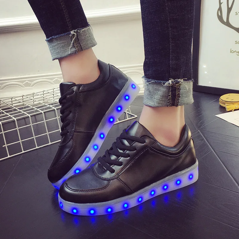 

LED light shoes Korean version USB charging colorful light-emitting shoes couples trendy men's women's board shoes light shoes