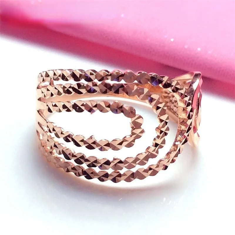 

Pure Russian Purple Gold Wide Plate Ring European Rose Gold Color Gold New Shiny Women's Ring Fine Jewelry Sterling Silver Ring