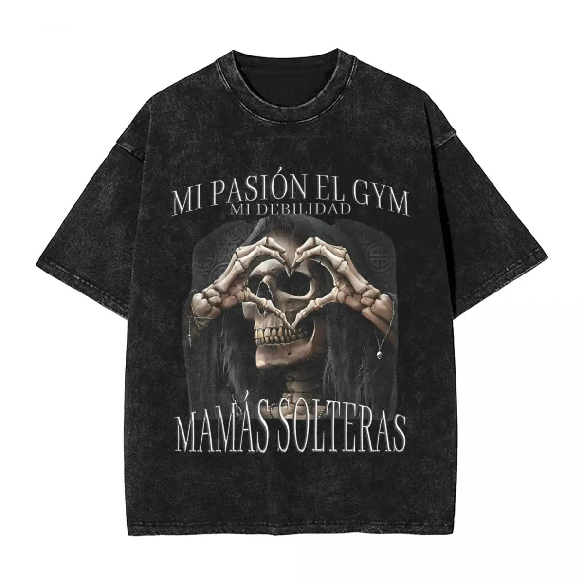 Винтажные повседневные футболки Calacas chides MI PASION EL Gym с круглым вырезом Одежда