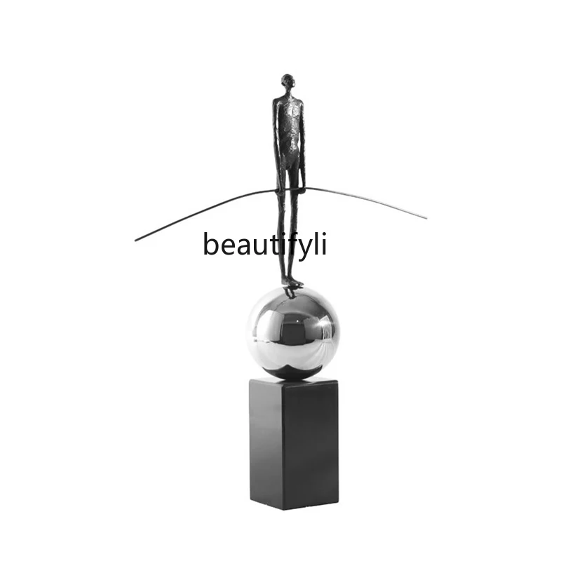 

yj Modern Minimalist Metal Marble Abstract Character Sculptured Ornaments Decorations