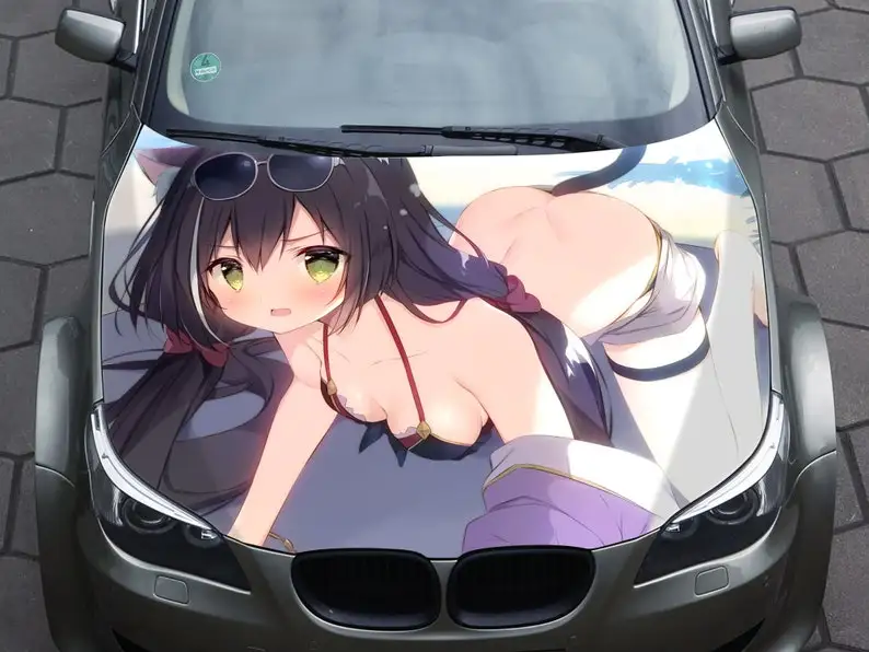 

Наклейка на капот автомобиля, Miku Neko, девушка с синим котом, сексуальное аниме, Виниловая наклейка, графика, наклейка на грузовик, графика грузовика, наклейка на капот, f15