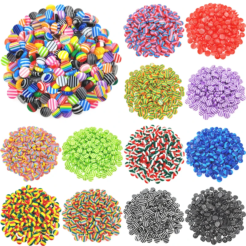 

10Pcs/Lot Resin Beads Round Rainbow Stripe Loose Spacer Beads For Jewelry Making DIY Bracelet Necklace Accessories