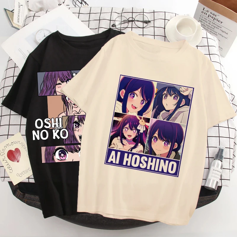 

Manga Anime Women T-shirt Oshi No Ko Harajuku Ullzang T Shirt Ai Ruby Akane Aquamarine Hoshino Short Sleeve Tshirt Clothes Tops