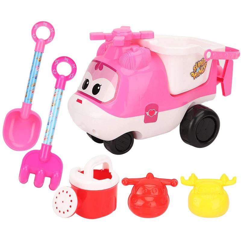 Пляжная игрушка Super Wings для песка игровой набор с лейкой лопатка-грабли из 6