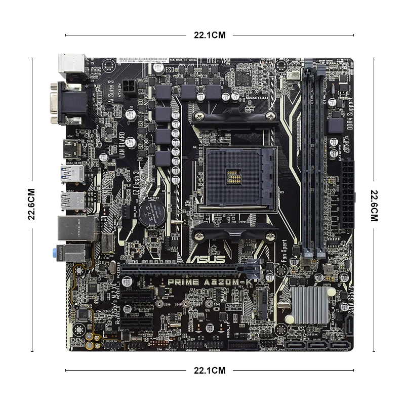 Материнская плата ASUS PRIME A320M-K использует разъем AMD A320 AM4 2 × DDR4 поддерживает RYZEN7 PCI-E 3