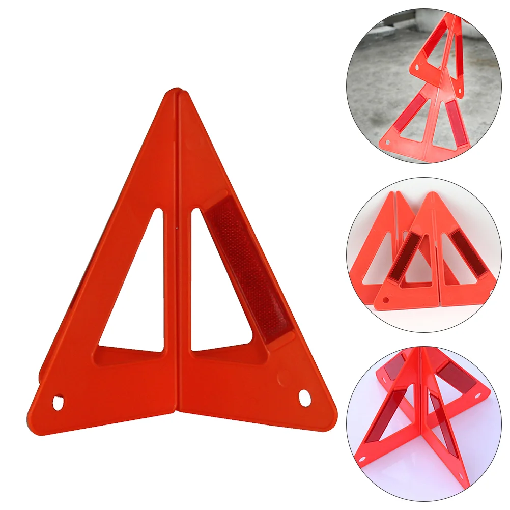 

1 Set Side Of The Road Safety 3D Plastic Safety Triangle Sturdy Car Warning Sign