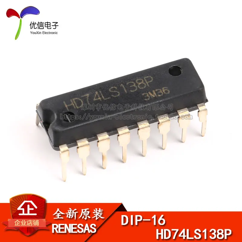 

Original genuine HD74LS138P DIP-16 decoder/multiplexer chip
