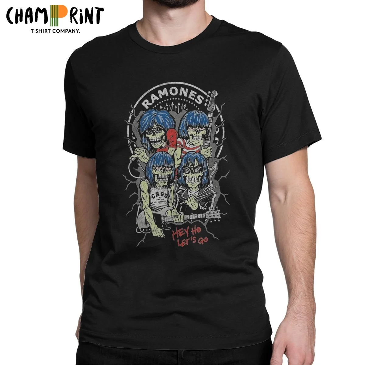 

Футболка Ramones мужская с круглым вырезом, тенниска из чистого хлопка с коротким рукавом, майка в стиле рок-группы, 6XL