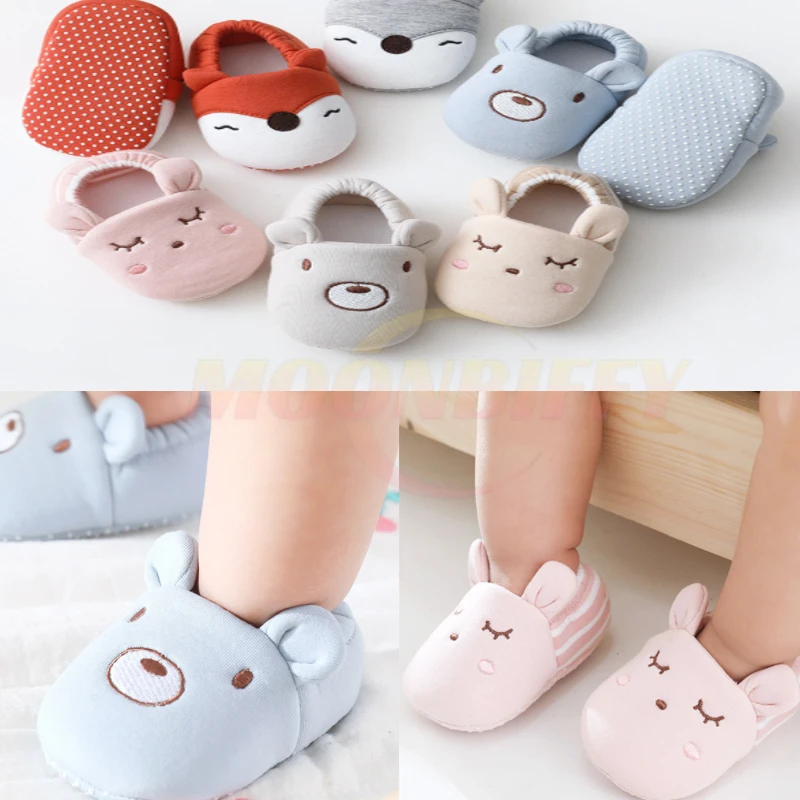 

Newborn Baby Cartoon Fox Shoes Boy Girl Toddler Stereo Ear First Walkers Booties Cotton Comfort Soft Anti-slip Warm Infant Shoes